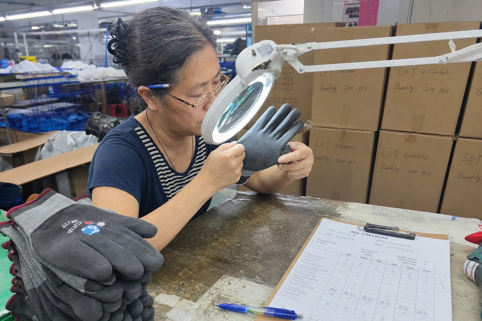 Pre-shipment AQL inspection bench