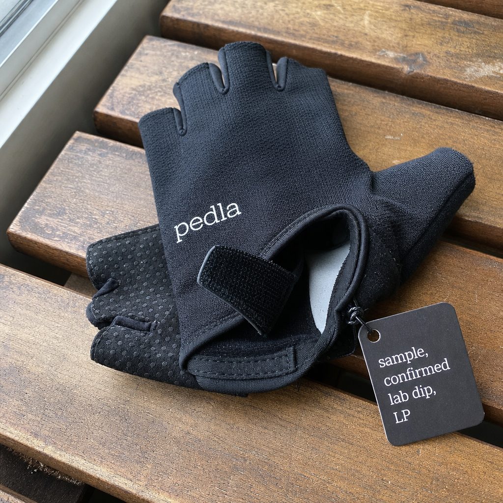 Custom cycling gloves with silicone-printed logo
